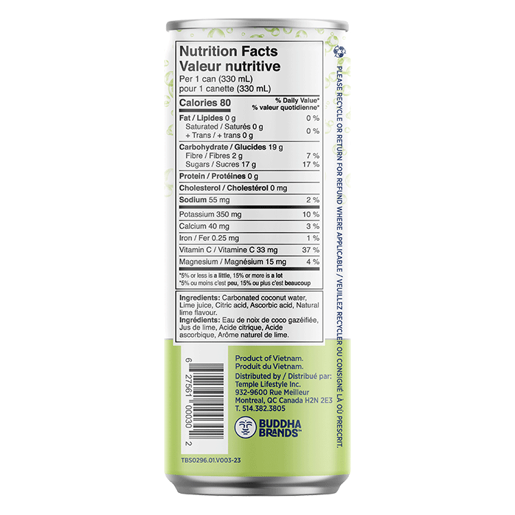 Hungry Buddha Keto Bars - Sparkling Coconut Water with Lime - Buddha Brands CA
