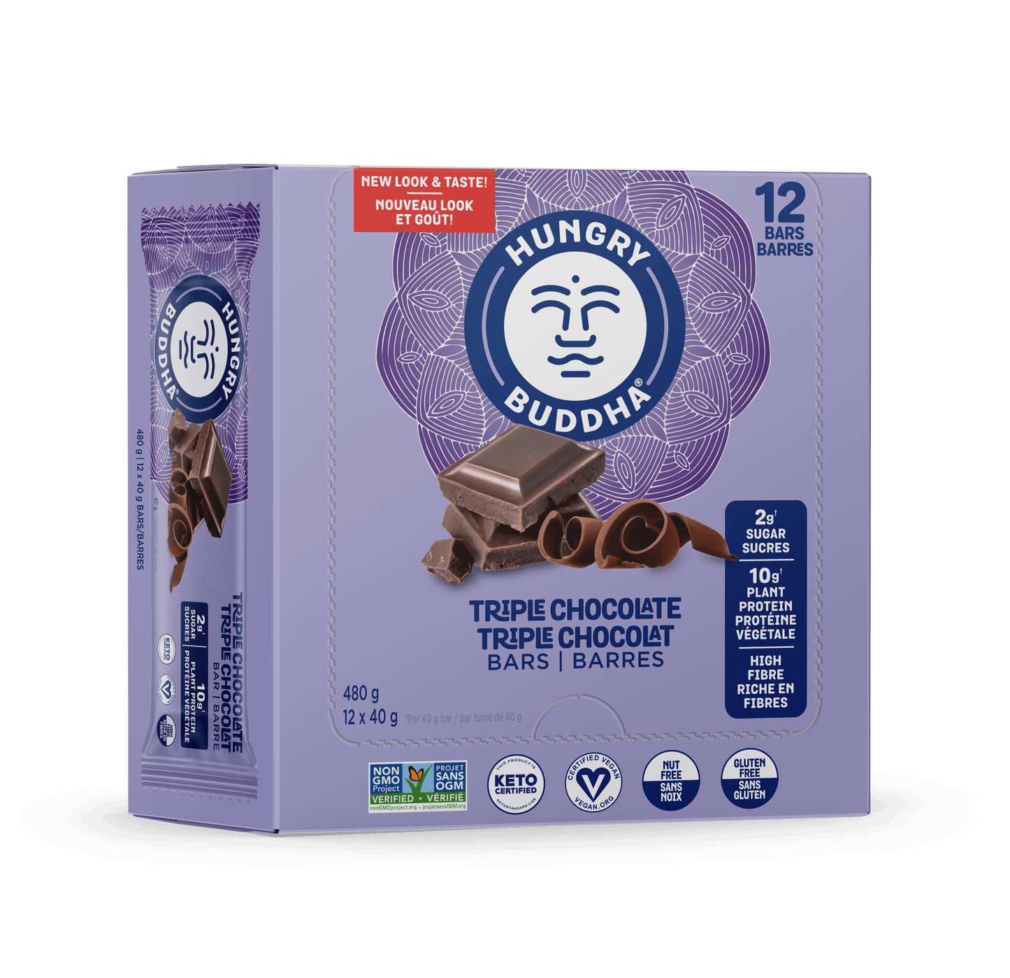Hungry Buddha Keto Bars - Triple Chocolate Bars - Buddha Brands CA