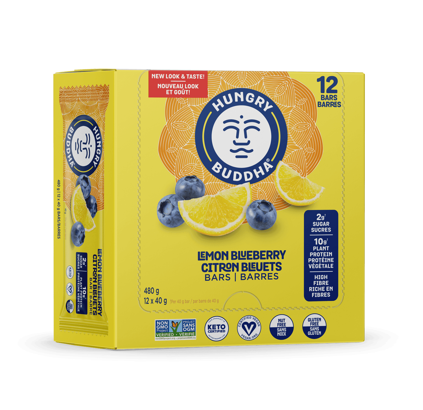 Hungry Buddha Keto Bars - Lemon Blueberry Bars - Buddha Brands CA